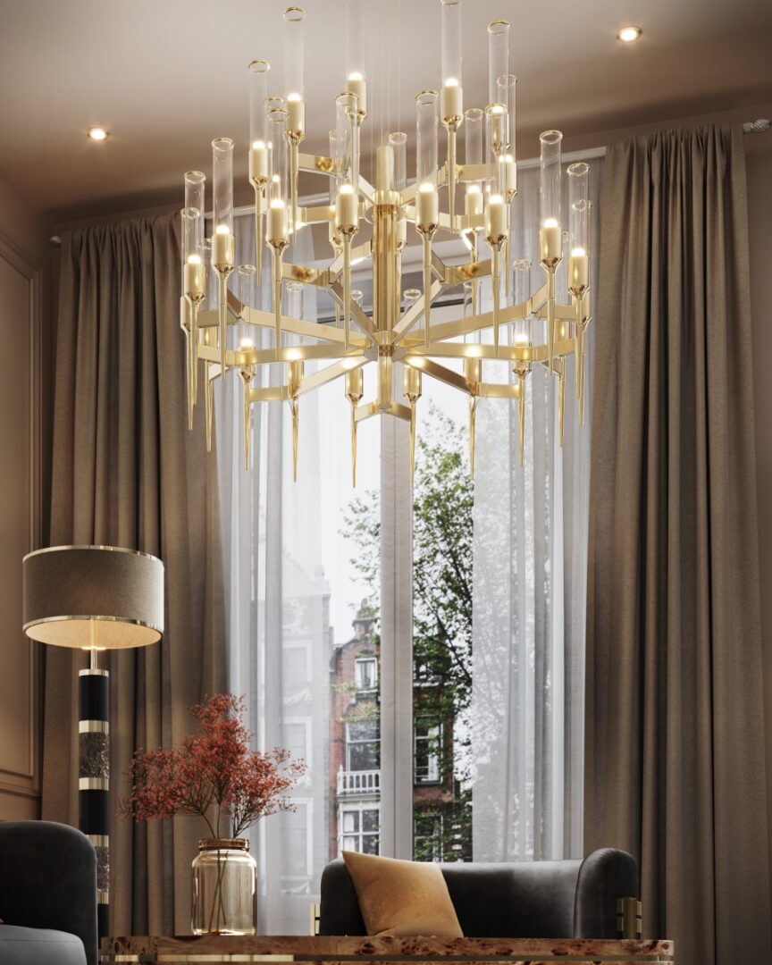 living-room-chandelier-golden-plated-brass